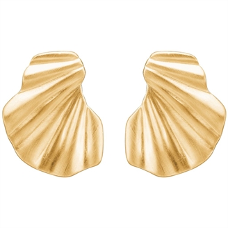 Enamel Copenhagen Wave Earring 20 x 16 mm Guld